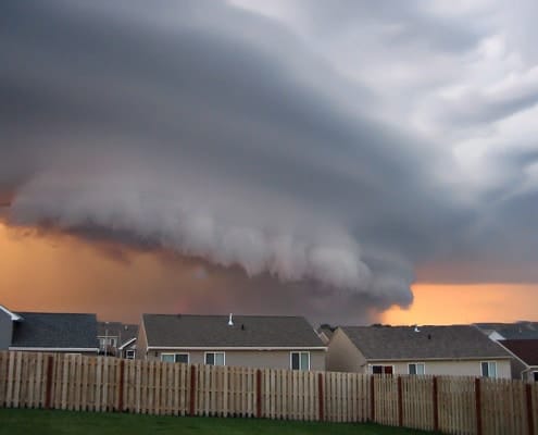 Omaha Storm cell outside of neighborhood